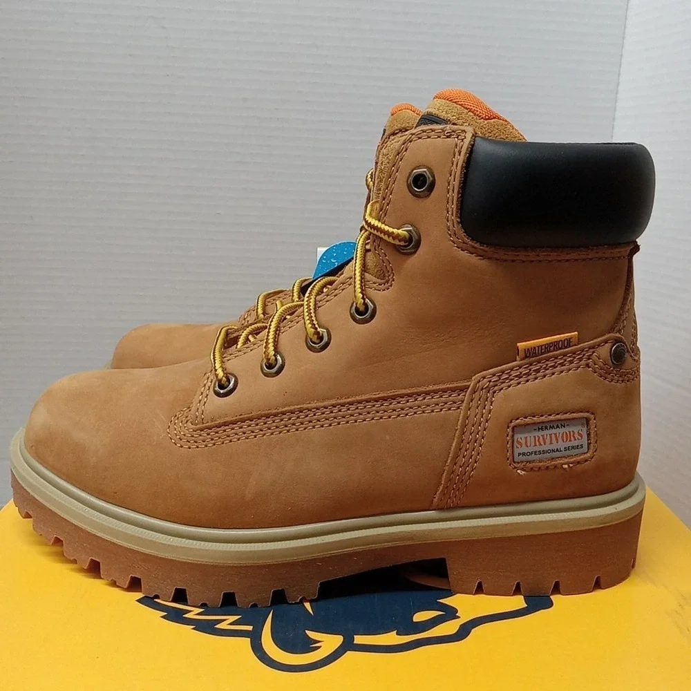 Herman Survivors Men's  Driller Steel Toe Work Boots Size 8‎ Wheat New in Box